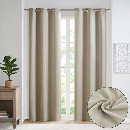 Paire de rideaux occultants à œillets SunSmart Brent, unis et à triple tissage