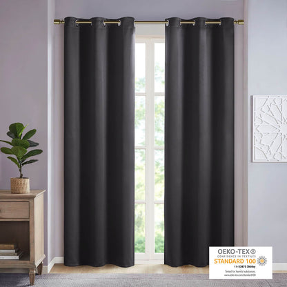 Paire de rideaux occultants à œillets SunSmart Brent, unis et à triple tissage