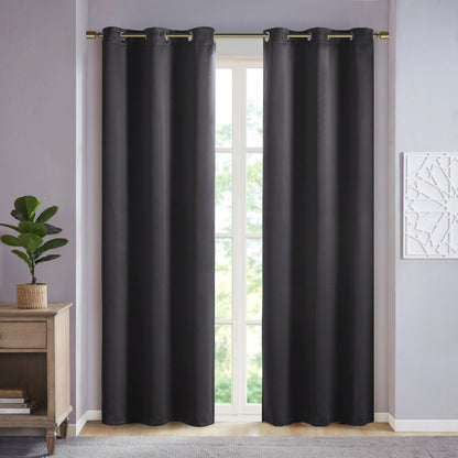 Paire de rideaux occultants à œillets SunSmart Brent, unis et à triple tissage