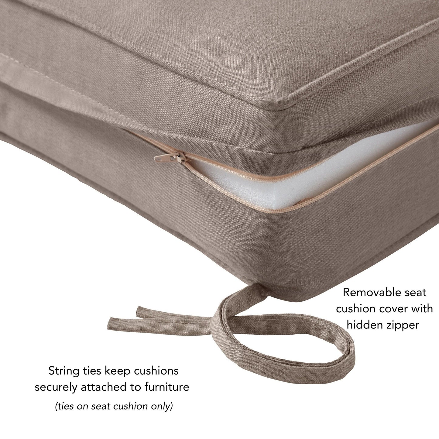 Ensemble de coussins d'extérieur à siège profond Sunbrella de qualité supérieure, 2 pièces