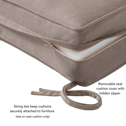 Ensemble de coussins d'extérieur à siège profond Sunbrella de qualité supérieure, 2 pièces