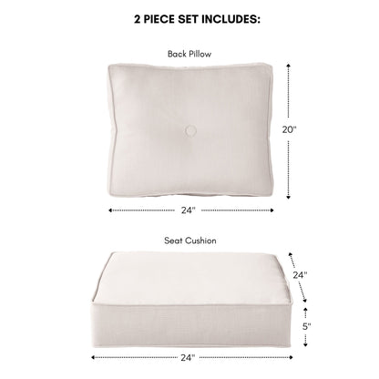 Ensemble de coussins d'extérieur à siège profond Sunbrella de qualité supérieure, 2 pièces