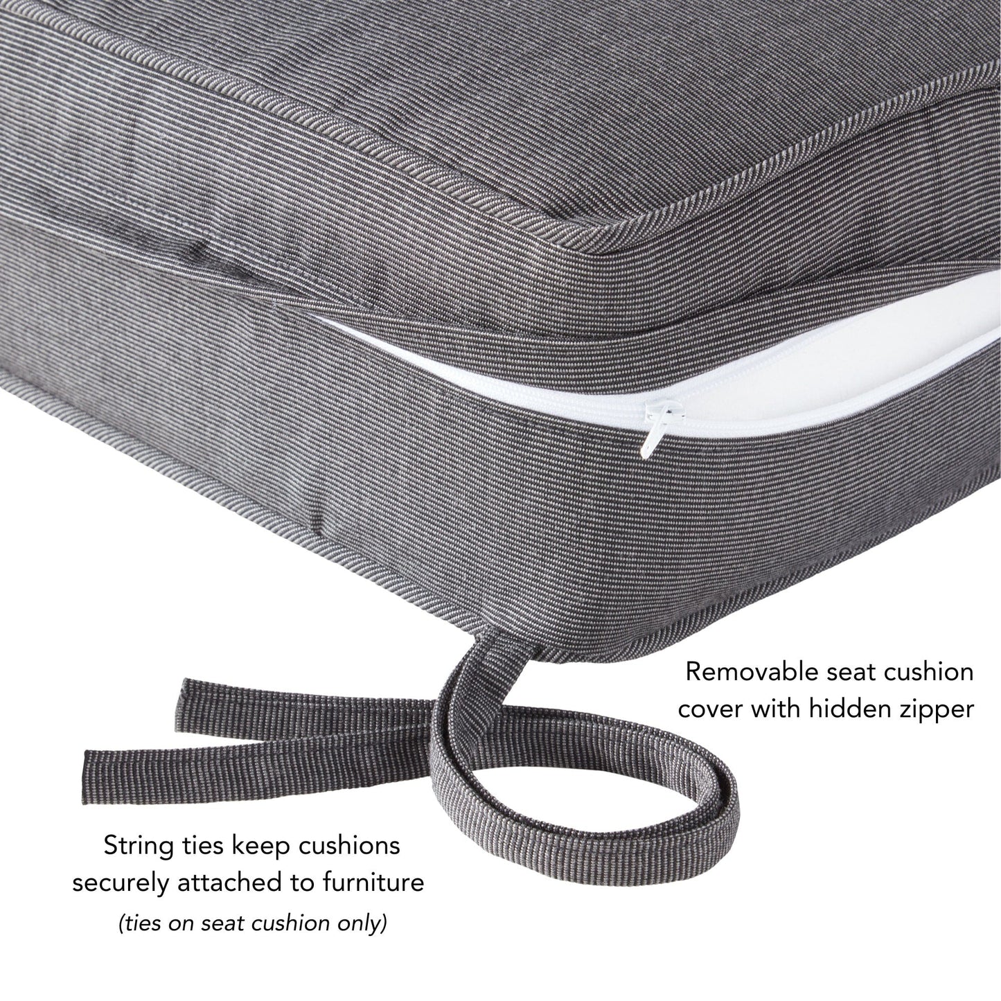 Ensemble de coussins d'extérieur à siège profond Sunbrella de qualité supérieure, 2 pièces