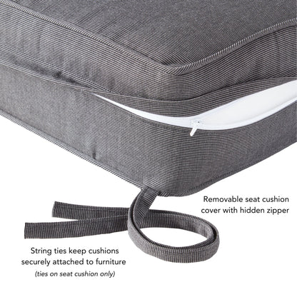 Ensemble de coussins d'extérieur à siège profond Sunbrella de qualité supérieure, 2 pièces