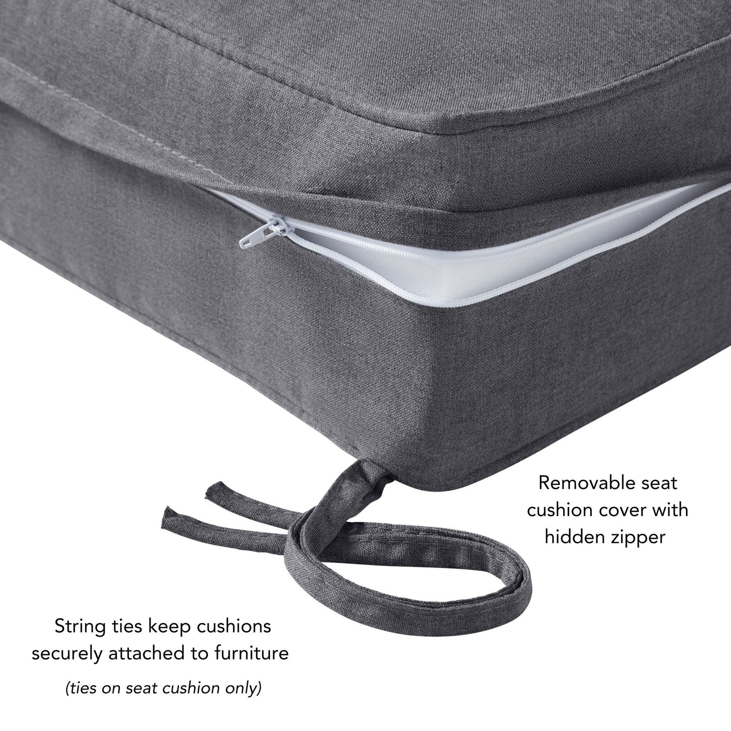Ensemble de coussins d'extérieur à siège profond Sunbrella de qualité supérieure, 2 pièces