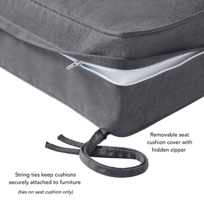 Ensemble de coussins d'extérieur à siège profond Sunbrella de qualité supérieure, 2 pièces