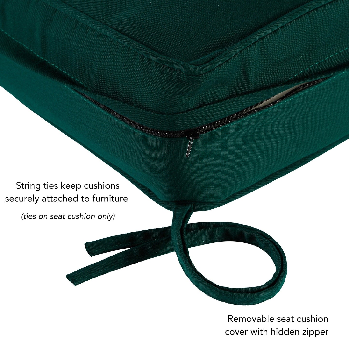 Ensemble de coussins d'extérieur à siège profond Sunbrella de qualité supérieure, 2 pièces