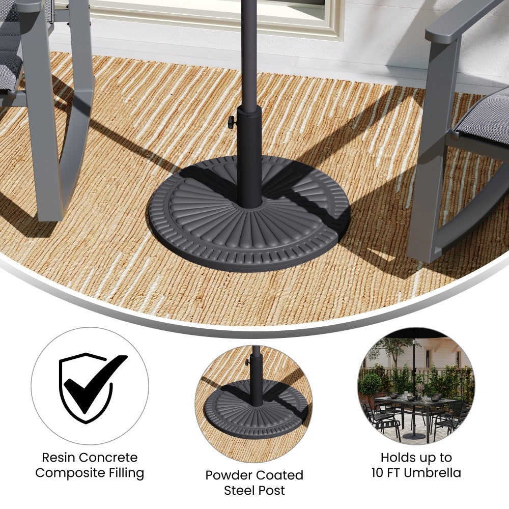 Base de parasol universelle en ciment résistante aux intempéries Sunburst