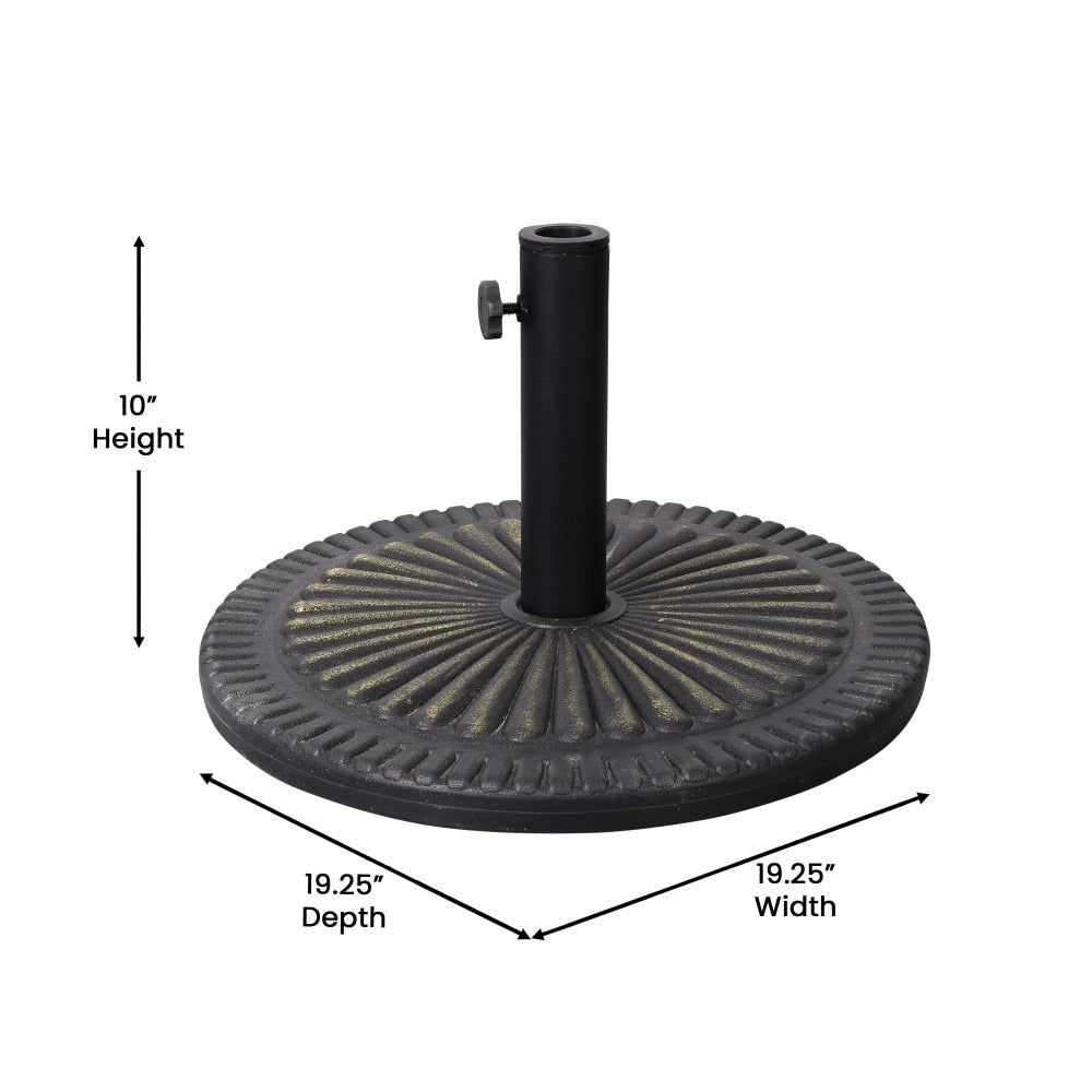 Base de parasol universelle en ciment résistante aux intempéries Sunburst