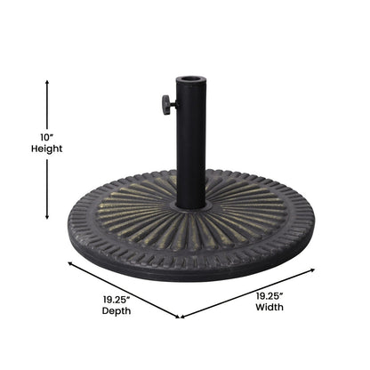 Base de parasol universelle en ciment résistante aux intempéries Sunburst