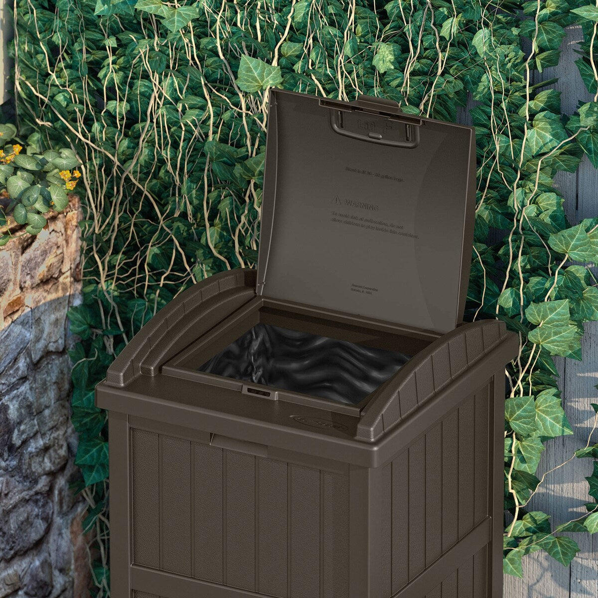Poubelles dissimulées Suncast de 30 gallons pour l'extérieur et le cyberespace