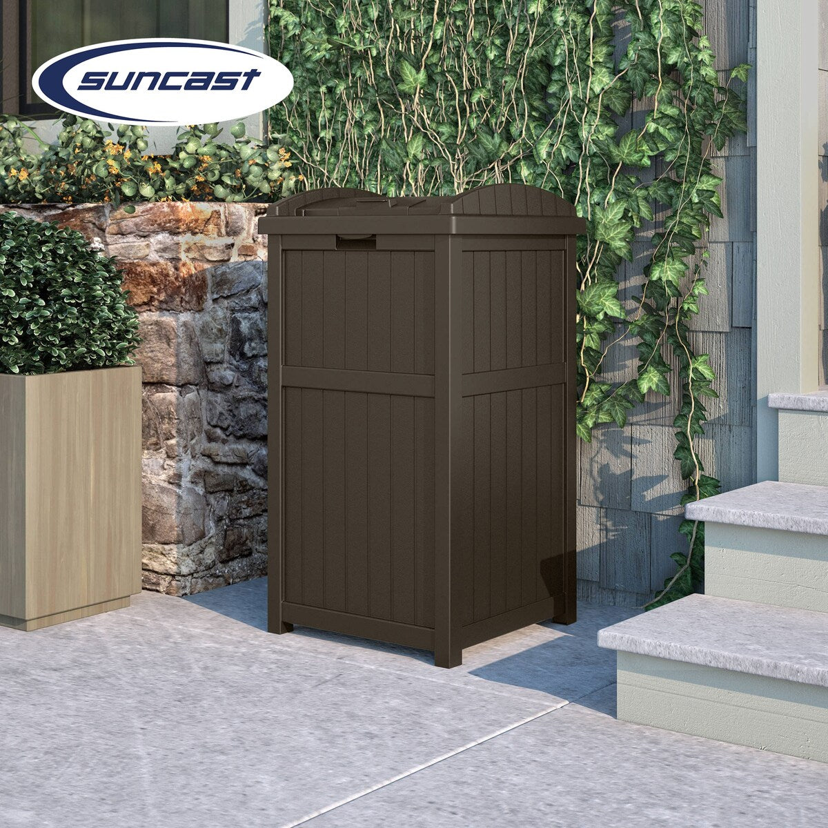 Poubelles dissimulées Suncast de 30 gallons pour l'extérieur et le cyberespace