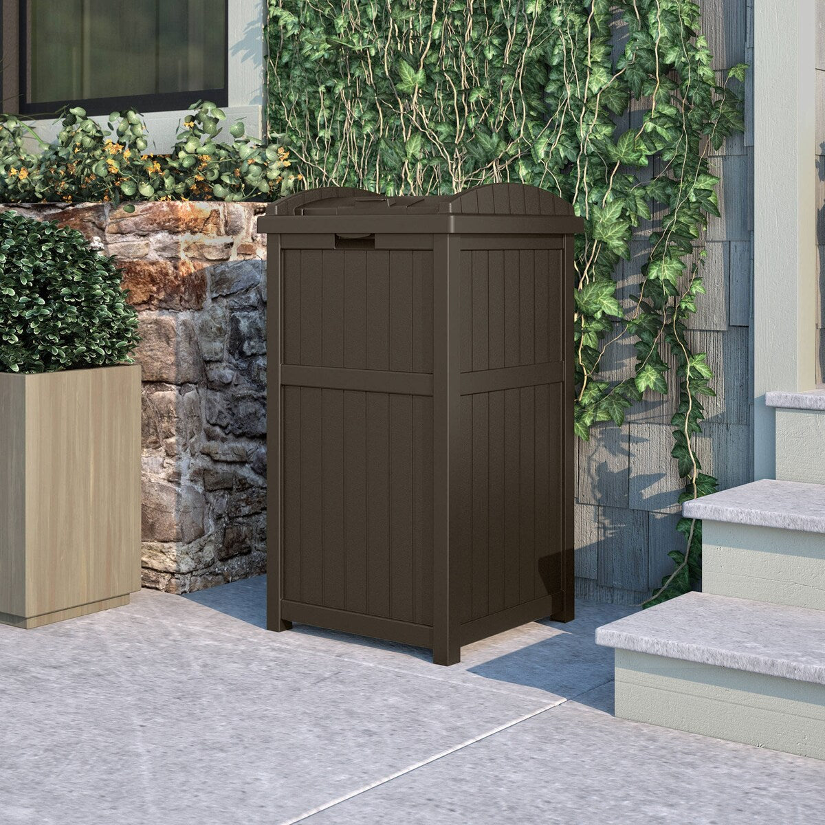 Poubelles dissimulées Suncast de 30 gallons pour l'extérieur et le cyberespace