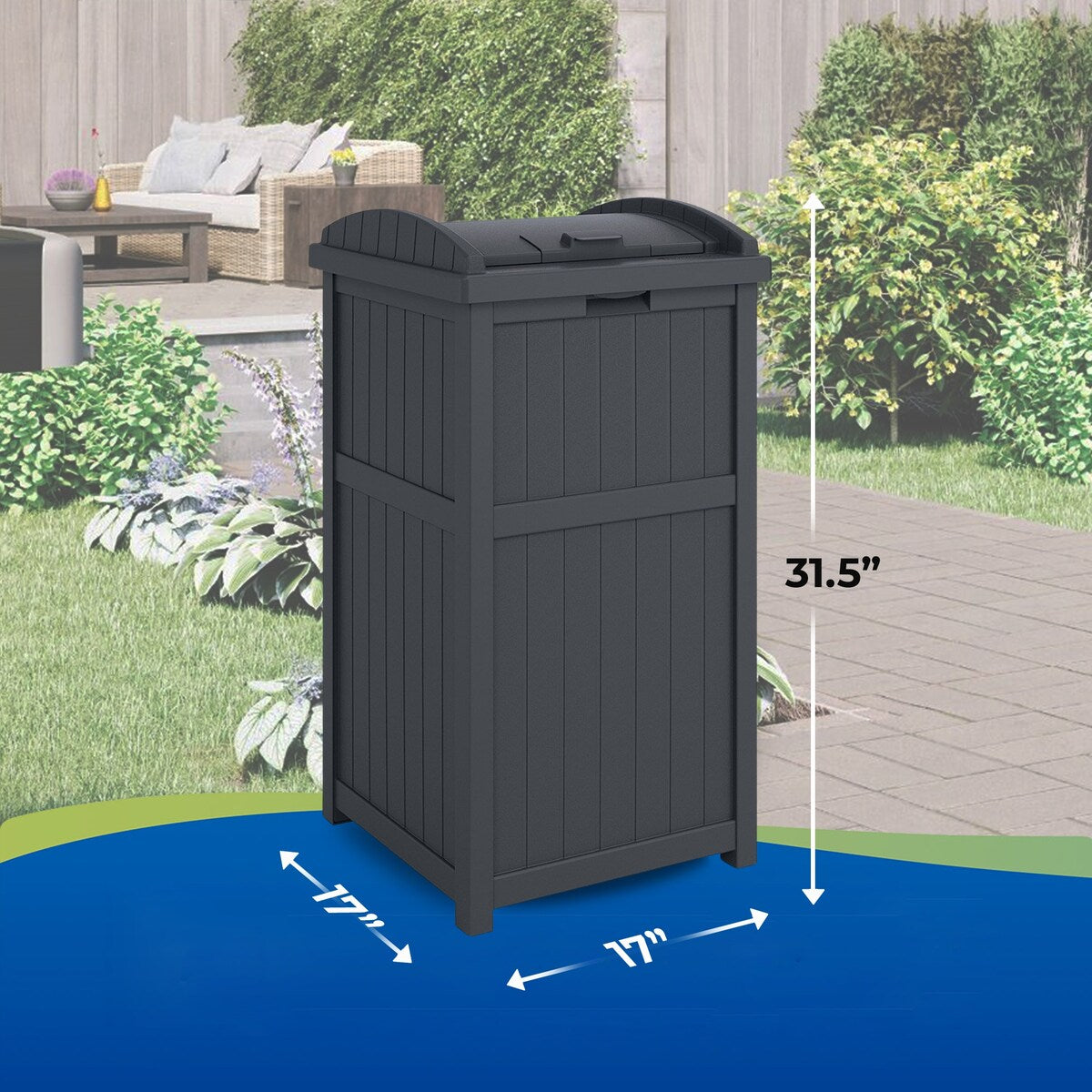 Poubelles dissimulées Suncast de 30 gallons pour l'extérieur et le cyberespace