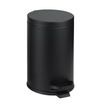 Poubelle ronde SunnyPoint de 4,5 litres / 1,2 gallon avec seau intérieur en plastique ; salle de bain, bureau et chambre à coucher, accès facile et fermeture lente