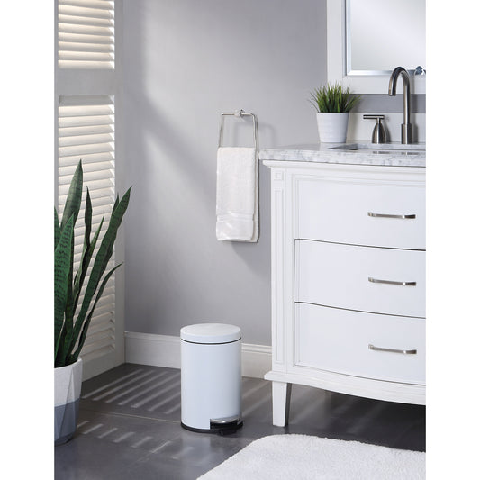 Poubelle ronde SunnyPoint de 4,5 litres / 1,2 gallon avec seau intérieur en plastique ; salle de bain, bureau et chambre à coucher, accès facile et fermeture lente
