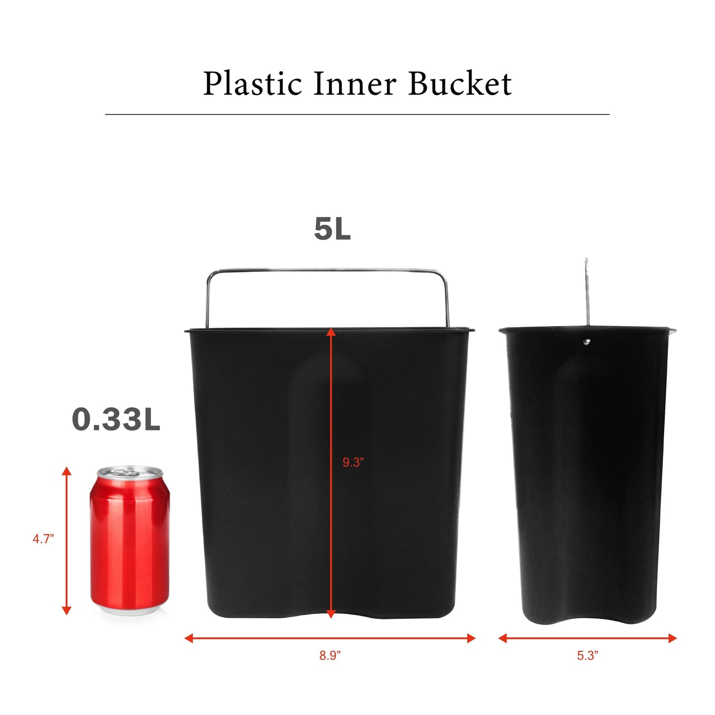 Poubelle SunnyPoint de 5 litres / 1,32 gallon