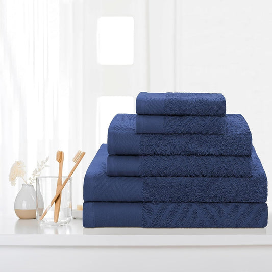Ensemble de serviettes 6 pièces en coton égyptien 100 % tissé de qualité supérieure