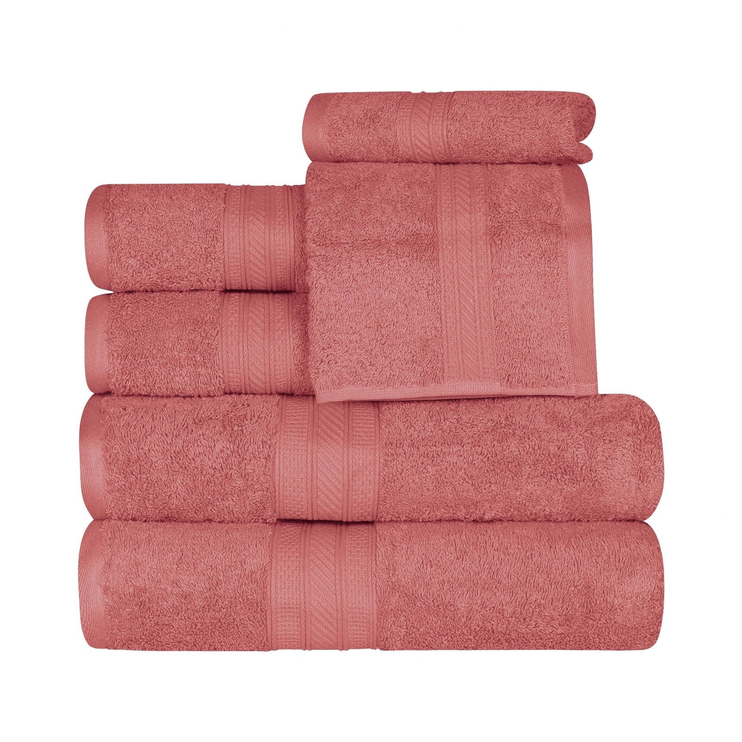 Ensemble de serviettes en coton peigné à longues fibres de qualité supérieure, 6 pièces