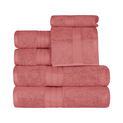 Ensemble de serviettes en coton peigné à longues fibres de qualité supérieure, 6 pièces
