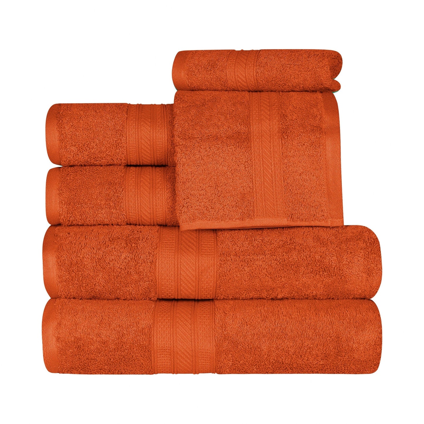 Ensemble de serviettes en coton peigné à longues fibres de qualité supérieure, 6 pièces