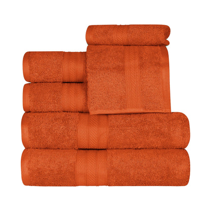 Ensemble de serviettes en coton peigné à longues fibres de qualité supérieure, 6 pièces