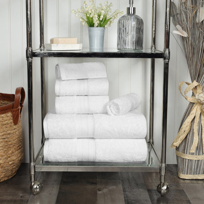 Ensemble de serviettes en coton peigné à longues fibres de qualité supérieure, 6 pièces