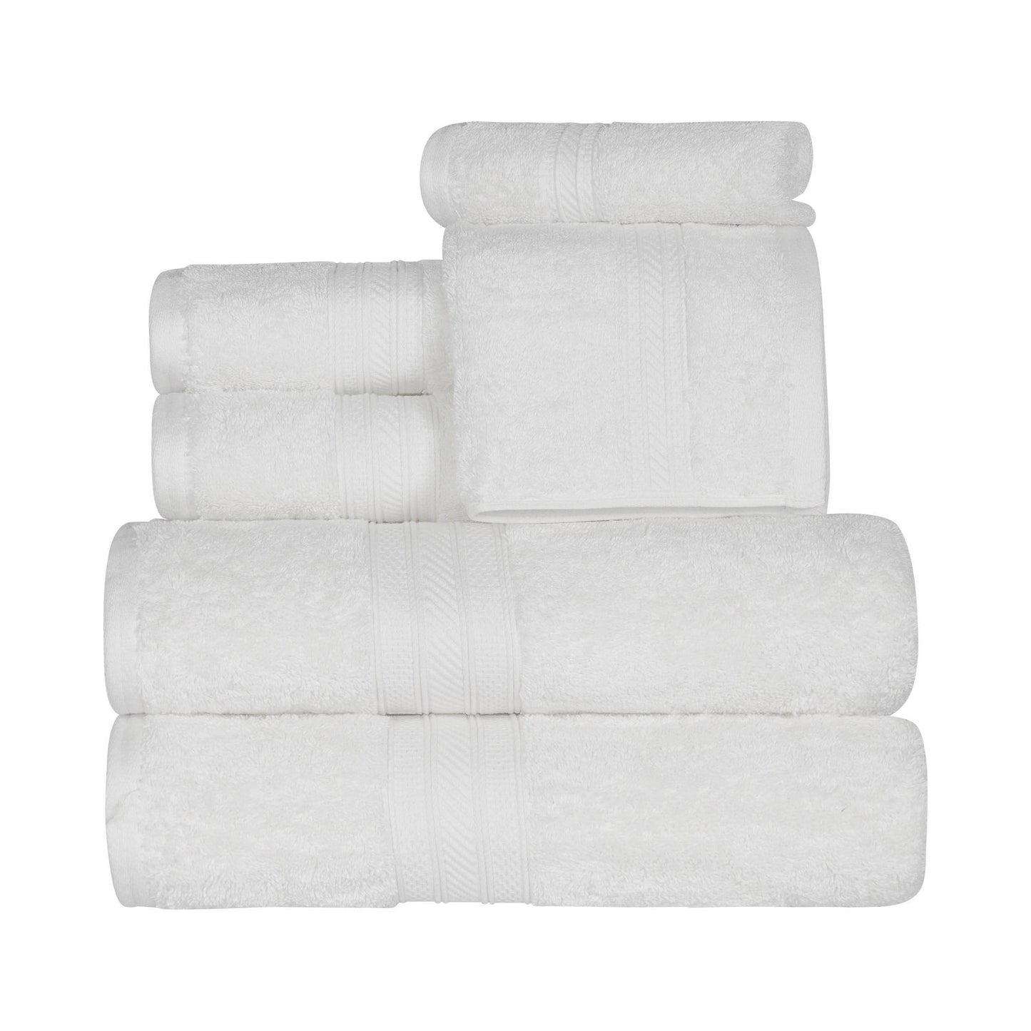 Ensemble de serviettes en coton peigné à longues fibres de qualité supérieure, 6 pièces