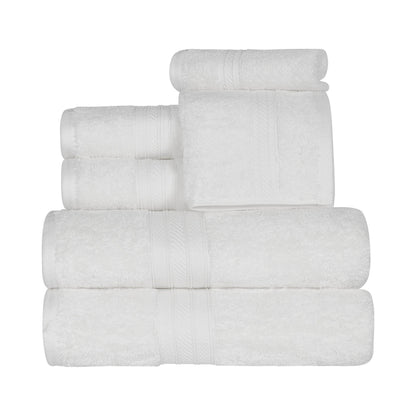 Ensemble de serviettes en coton peigné à longues fibres de qualité supérieure, 6 pièces