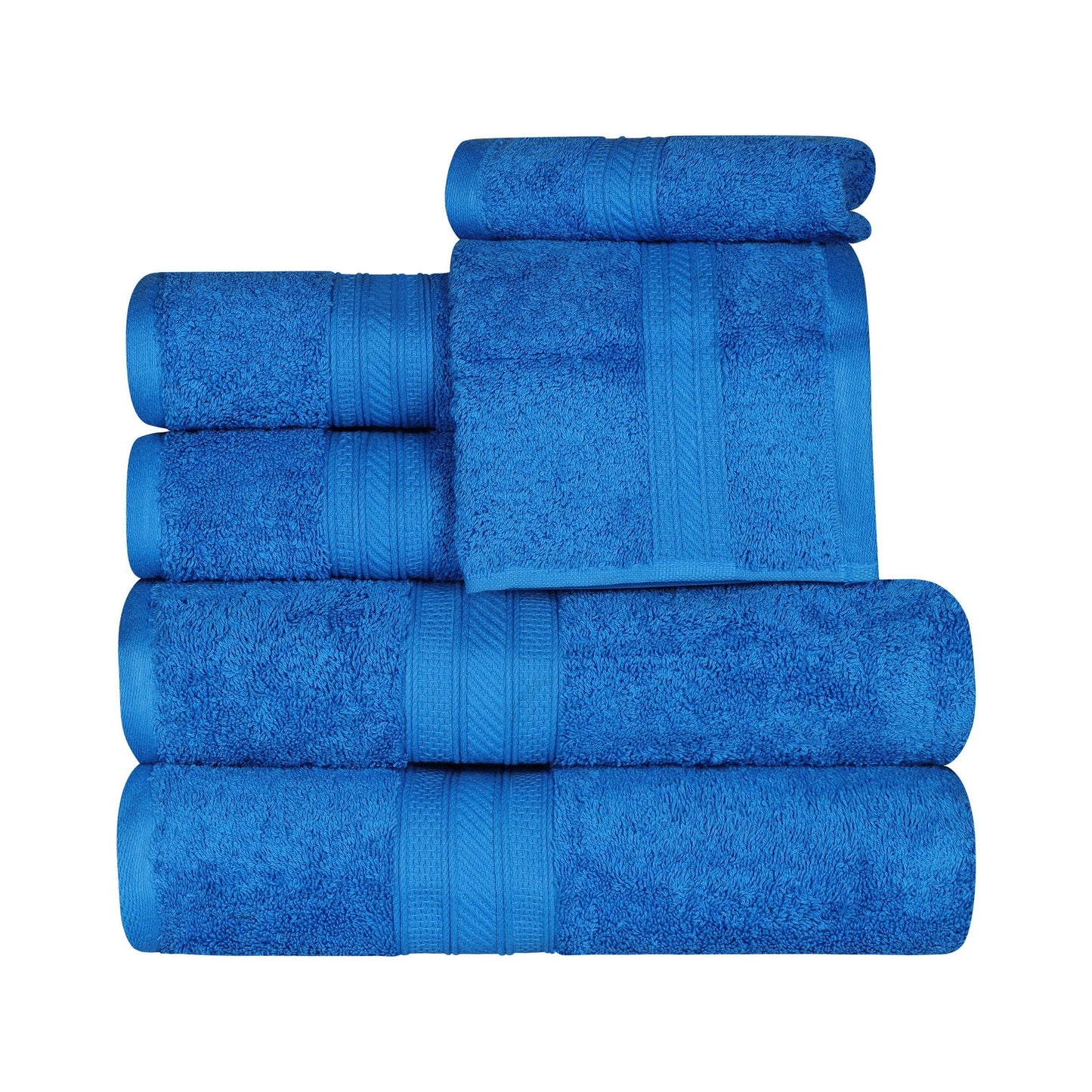 Ensemble de serviettes en coton peigné à longues fibres de qualité supérieure, 6 pièces