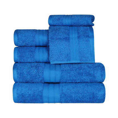 Ensemble de serviettes en coton peigné à longues fibres de qualité supérieure, 6 pièces