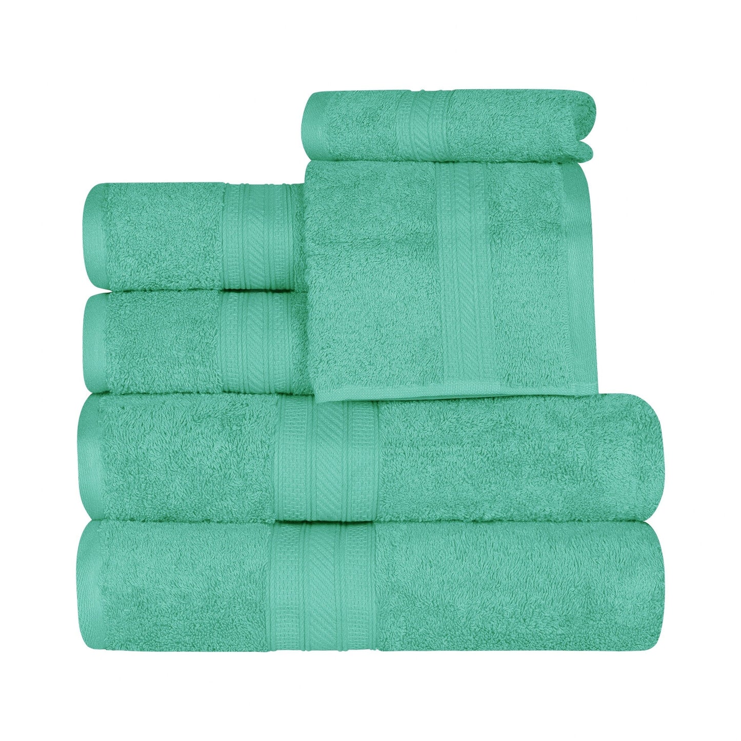 Ensemble de serviettes en coton peigné à longues fibres de qualité supérieure, 6 pièces