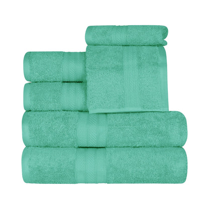 Ensemble de serviettes en coton peigné à longues fibres de qualité supérieure, 6 pièces