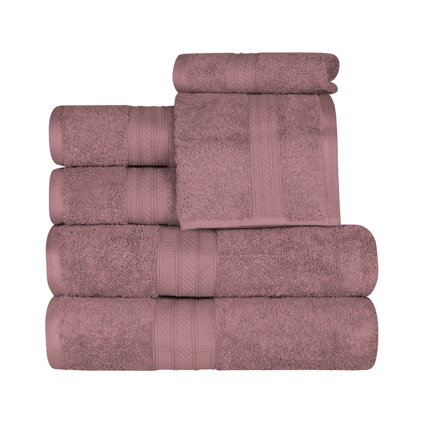 Ensemble de serviettes en coton peigné à longues fibres de qualité supérieure, 6 pièces