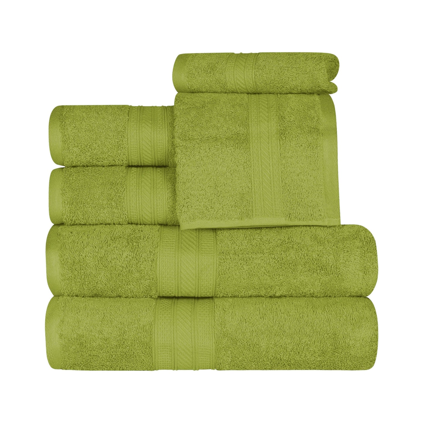 Ensemble de serviettes en coton peigné à longues fibres de qualité supérieure, 6 pièces