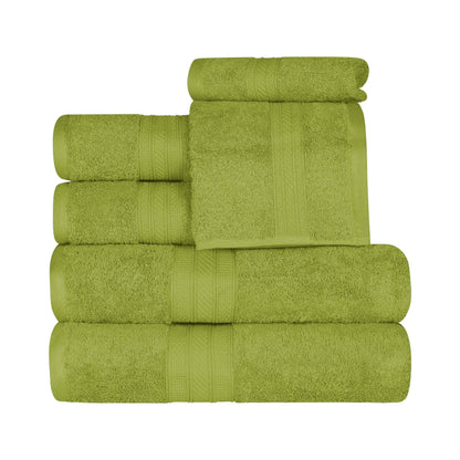 Ensemble de serviettes en coton peigné à longues fibres de qualité supérieure, 6 pièces