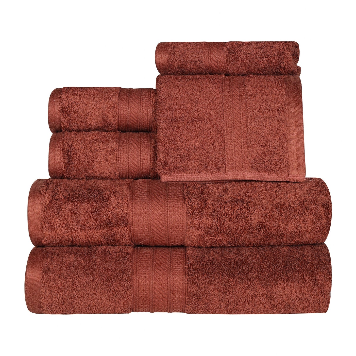 Ensemble de serviettes en coton peigné à longues fibres de qualité supérieure, 6 pièces