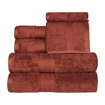 Ensemble de serviettes en coton peigné à longues fibres de qualité supérieure, 6 pièces