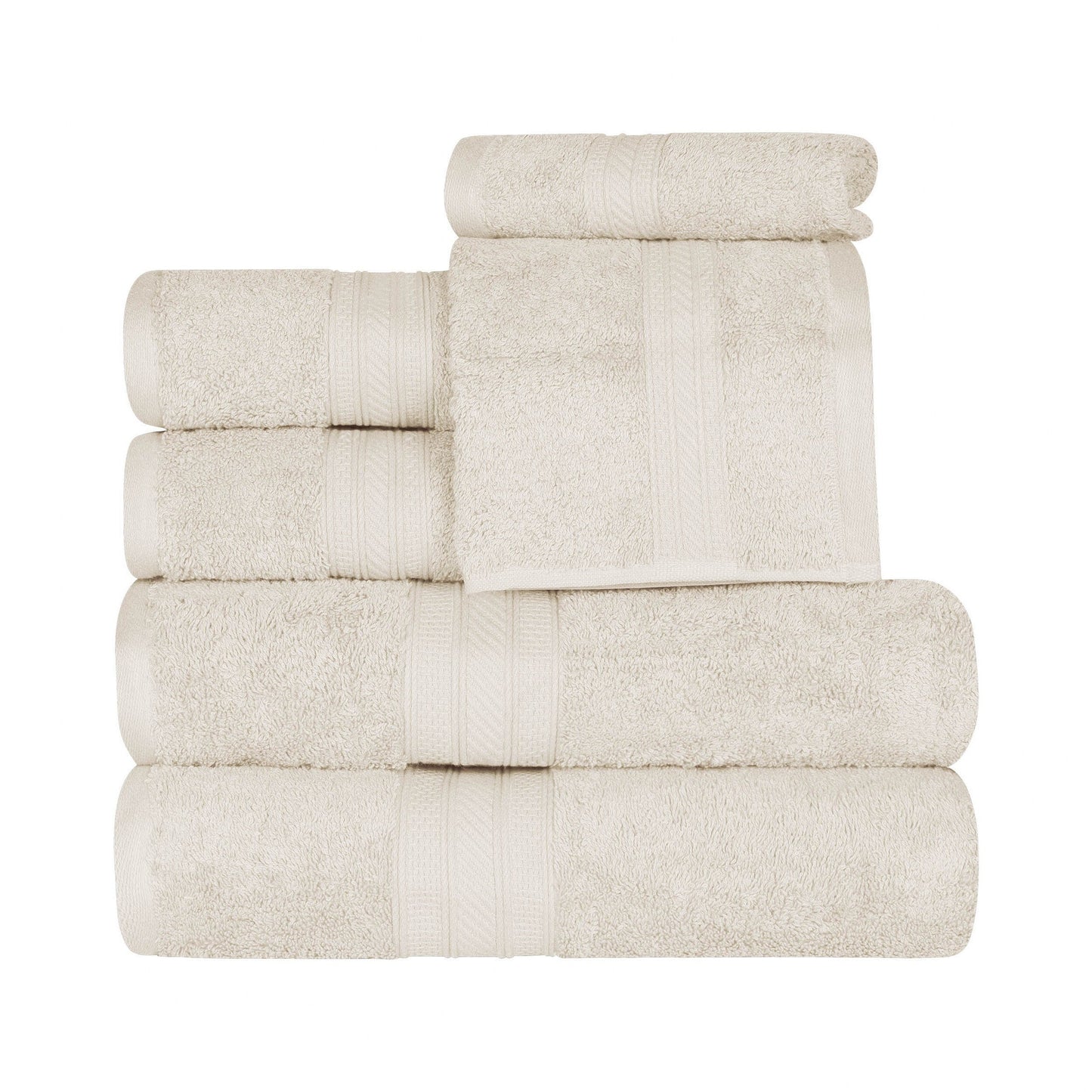 Ensemble de serviettes en coton peigné à longues fibres de qualité supérieure, 6 pièces