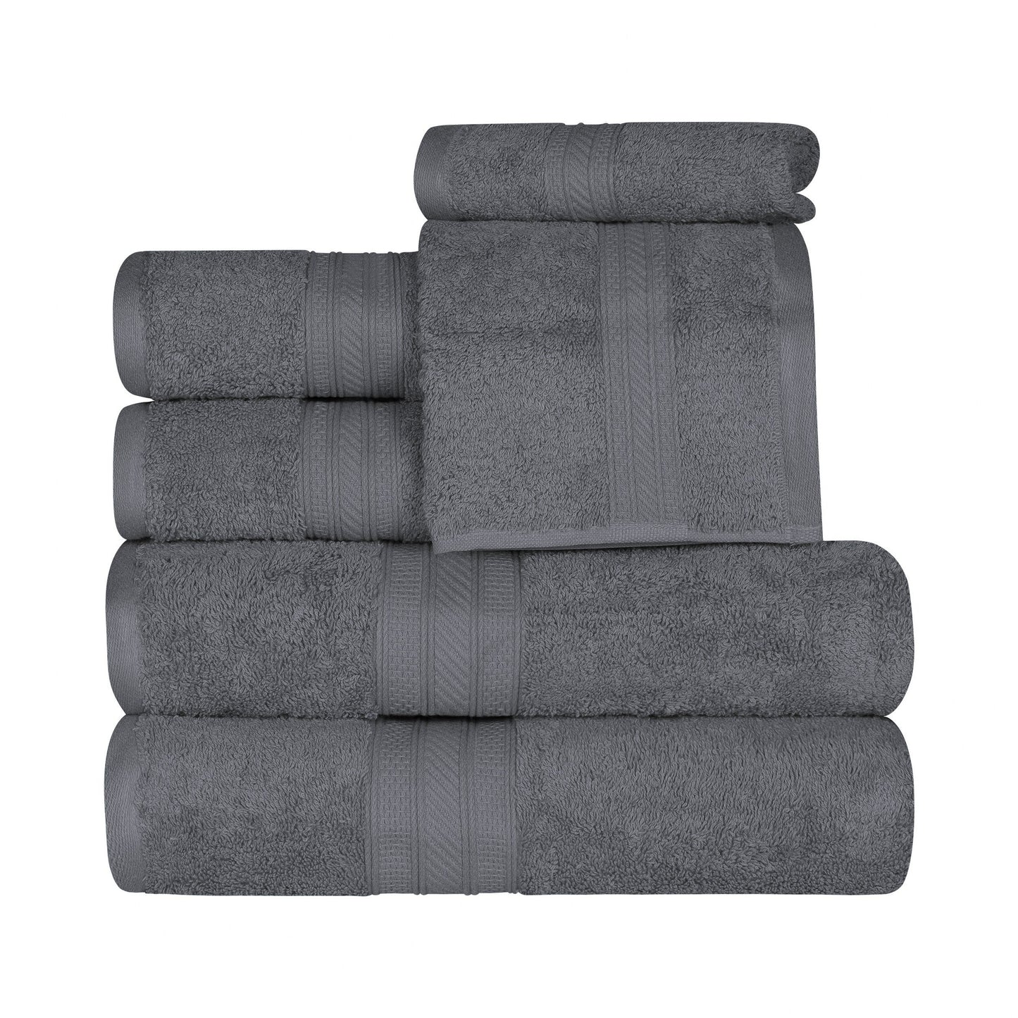 Ensemble de serviettes en coton peigné à longues fibres de qualité supérieure, 6 pièces