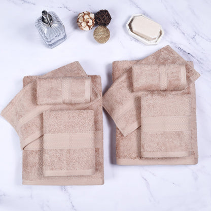 Ensemble de serviettes de bain de qualité supérieure, 8 pièces, en rayonne de bambou et coton