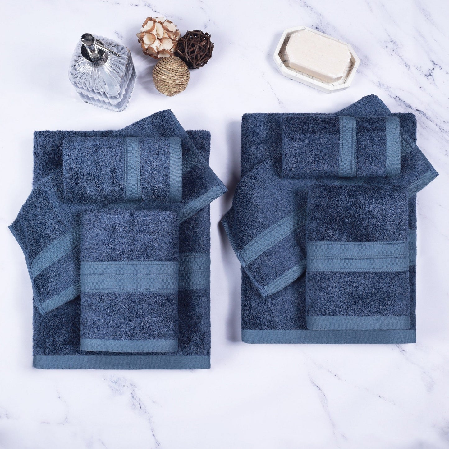 Ensemble de serviettes de bain de qualité supérieure, 8 pièces, en rayonne de bambou et coton