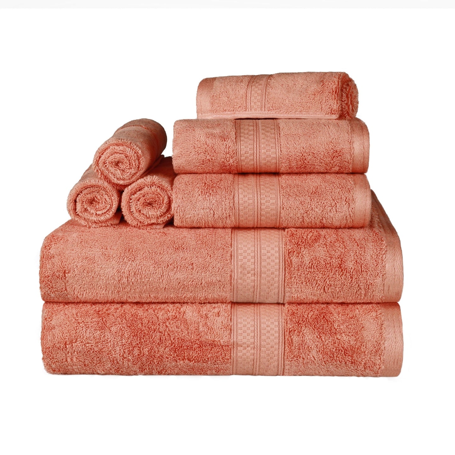 Ensemble de serviettes de bain de qualité supérieure, 8 pièces, en rayonne de bambou et coton