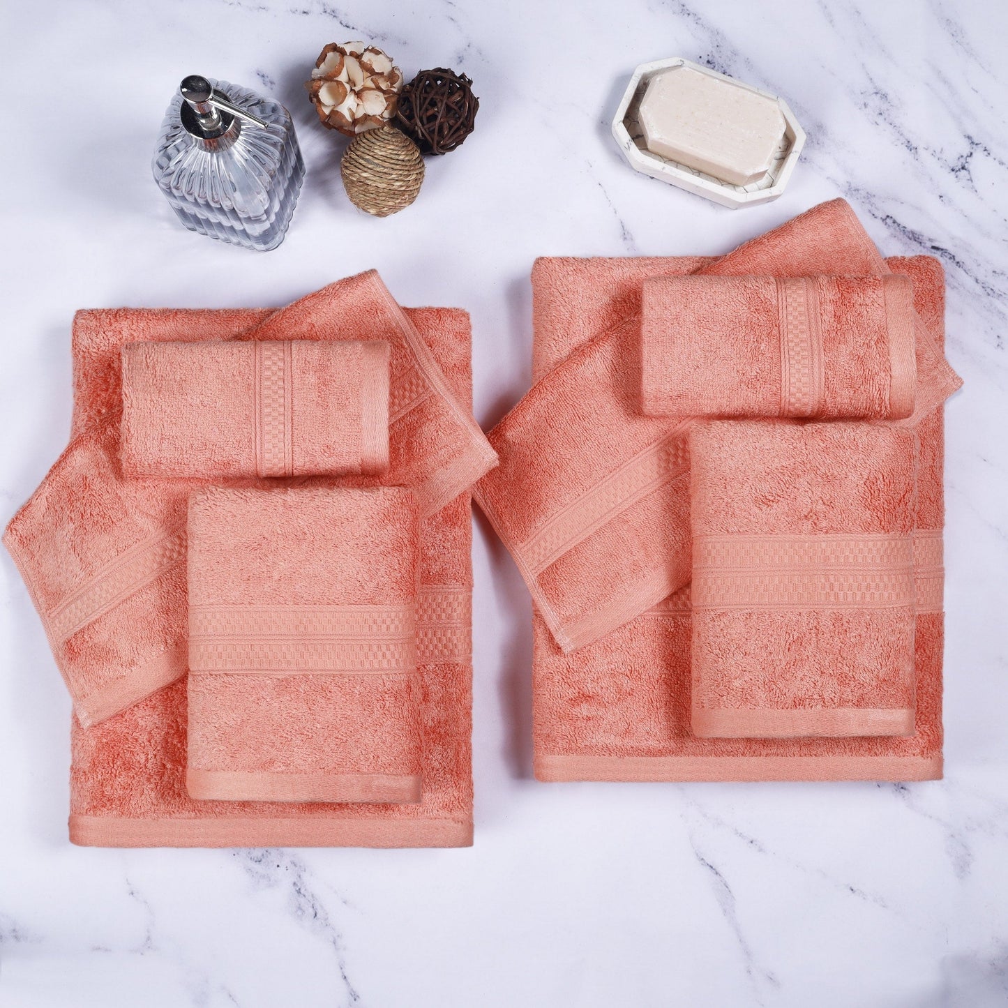Ensemble de serviettes de bain de qualité supérieure, 8 pièces, en rayonne de bambou et coton