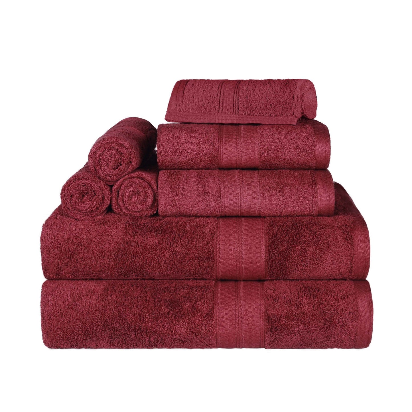 Ensemble de serviettes de bain de qualité supérieure, 8 pièces, en rayonne de bambou et coton