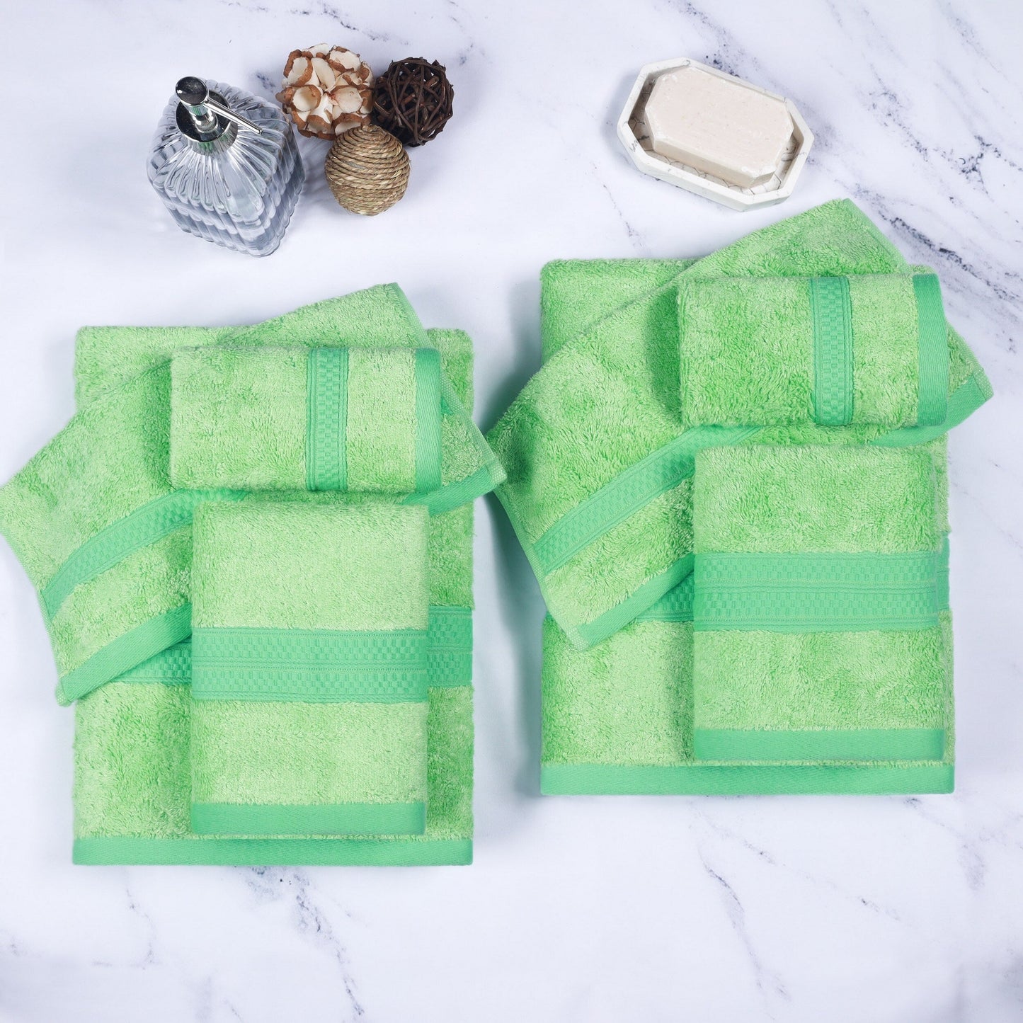 Ensemble de serviettes de bain de qualité supérieure, 8 pièces, en rayonne de bambou et coton