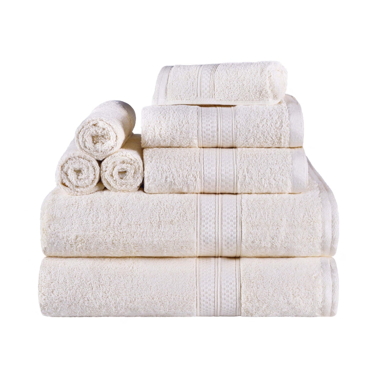 Ensemble de serviettes de bain de qualité supérieure, 8 pièces, en rayonne de bambou et coton