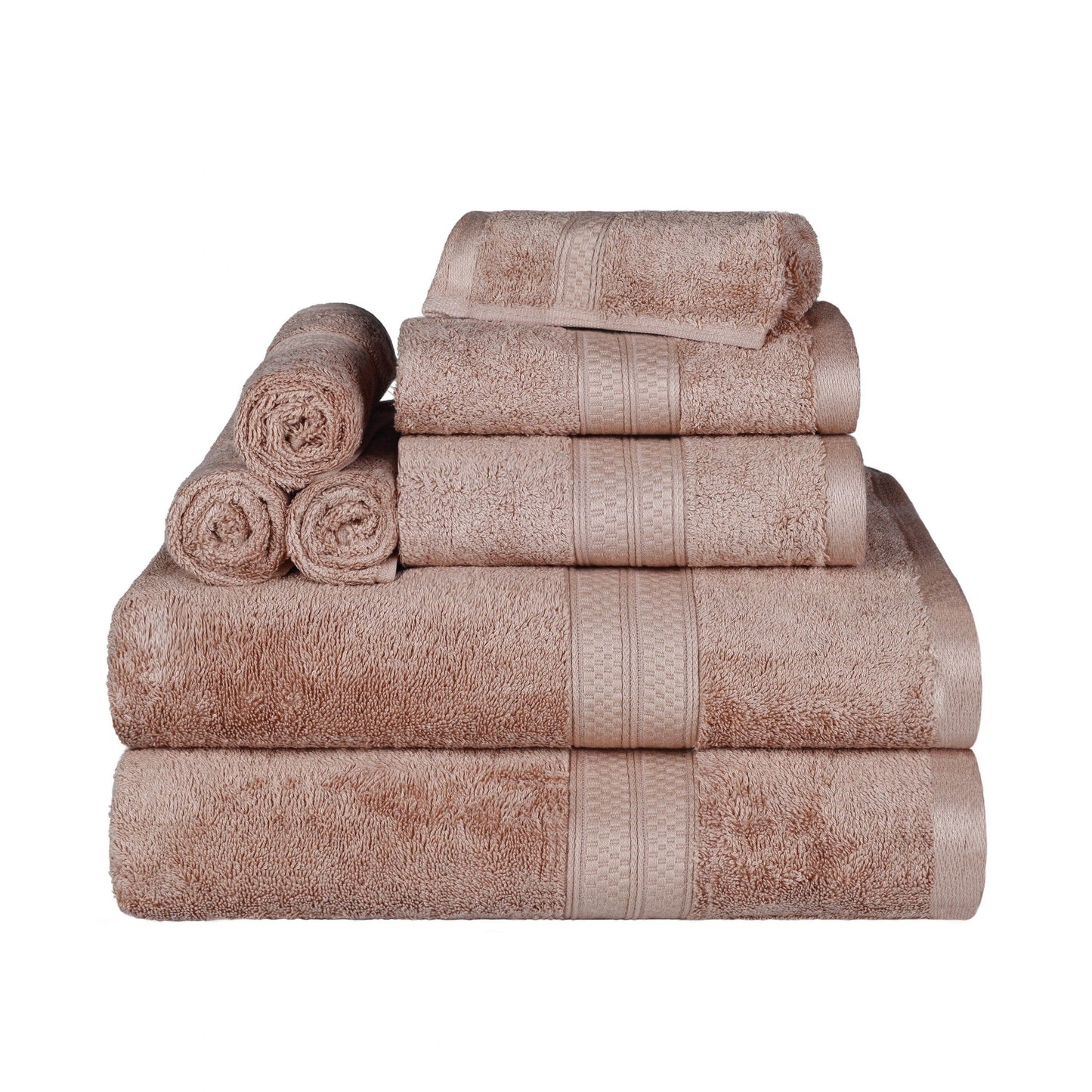 Ensemble de serviettes de bain de qualité supérieure, 8 pièces, en rayonne de bambou et coton