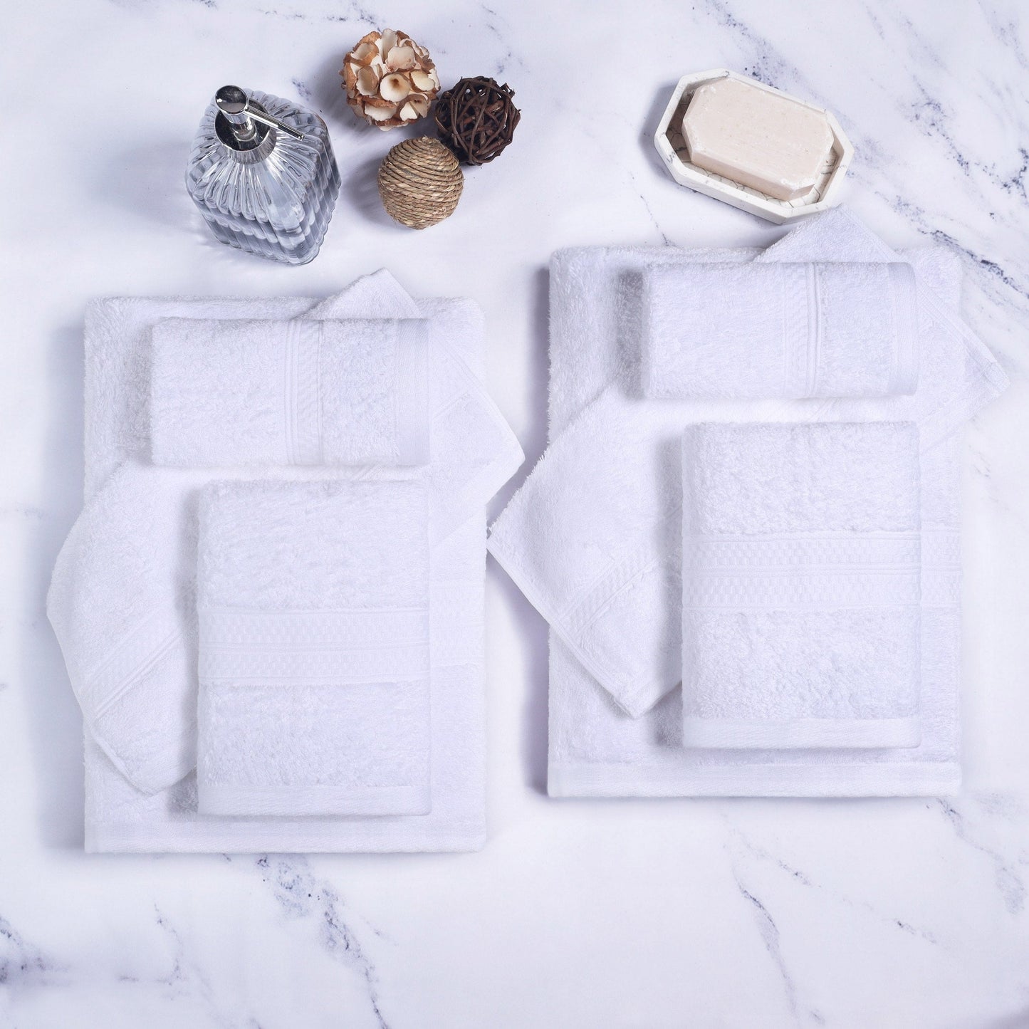 Ensemble de serviettes de bain de qualité supérieure, 8 pièces, en rayonne de bambou et coton