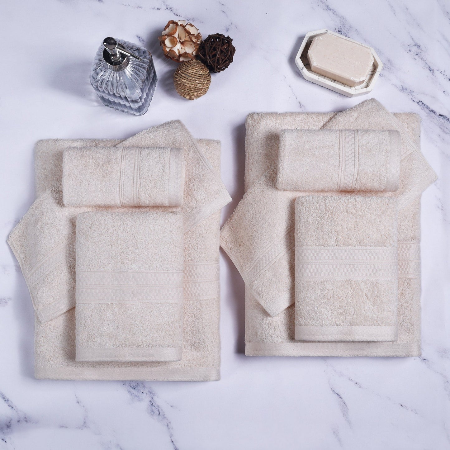 Ensemble de serviettes de bain de qualité supérieure, 8 pièces, en rayonne de bambou et coton